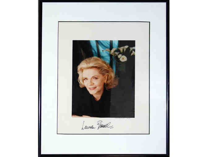 Framed, limited-edition Jonathan Exley photograph of Lauren Bacall, signed by Bacall