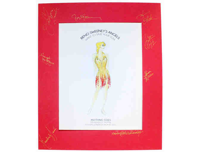 Reno Sweeney matted costume sketch from Anything Goes, signed by Sutton Foster, Joel Grey and more