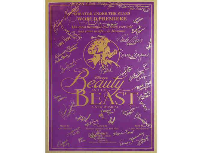 Pre-Broadway tryout poster of Beauty and the Beast, signed by entire original cast