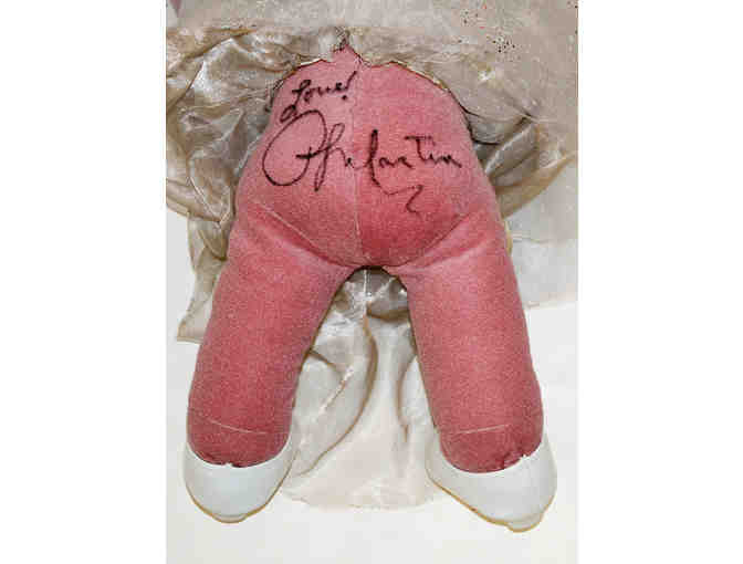 Evita-inspired Eva Peron teddy bear, signed by Michael Cerveris, Ricky Martin and Elena Roger