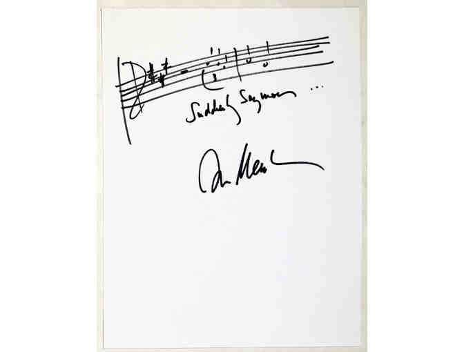 Little Shop of Horrors musical phrase, handwritten and signed by Alan Menken