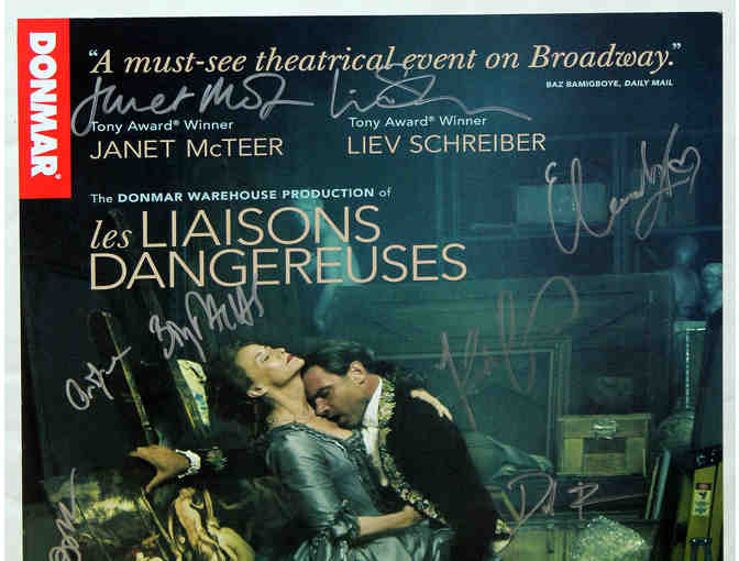 Les Liaisons Dangereuses poster signed by original Broadway cast, plus leather-bound notebook gift