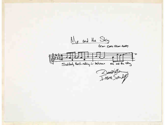 Handwritten and signed musical phrase from Come From Away