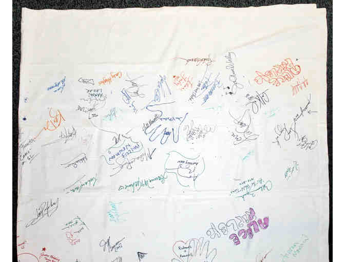 Autograph table tablecloth (3 of 4), signed by Danny Burstein, Joel Grey, Jo Anne Worley and others