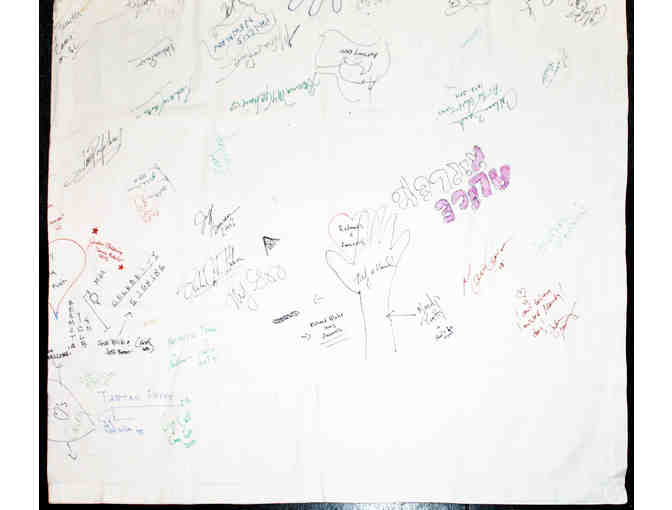 Autograph table tablecloth (3 of 4), signed by Danny Burstein, Joel Grey, Jo Anne Worley and others