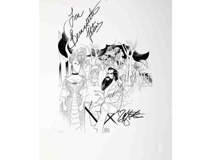 Sunday in the Park with George print by Al Hirschfeld, signed by Peters and Patinkin