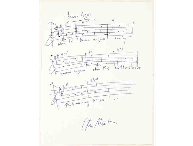 Human Again Musical Phrase from Beauty and the Beast, Signed by Alan Menken