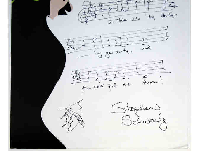 Musical phrase from Wicked, handwritten and signed by Stephen Schwartz