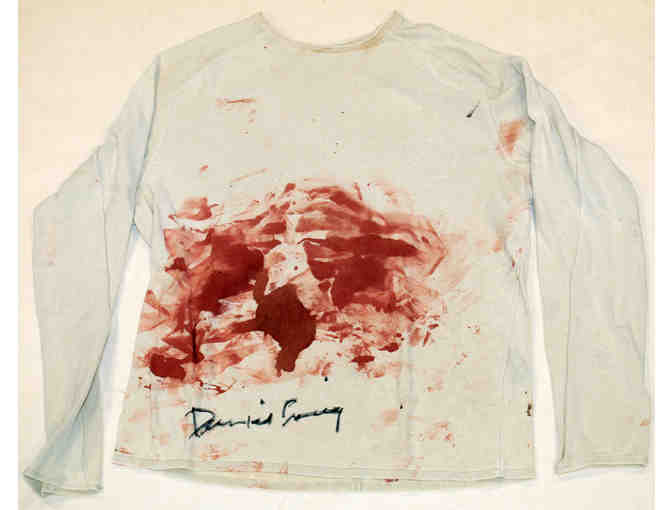 Bloody shirt worn and signed by Daniel Craig from the 2022 revival of Macbeth
