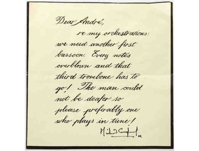 Michael Crawford-signed Opera Ghost prop letter from The Phantom of the Opera