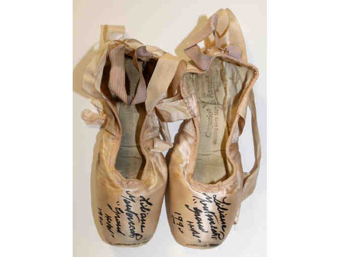 Lilliane Montevecchi-signed pointe shoes from Grand Hotel