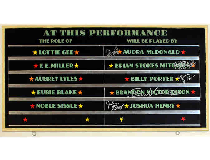 'At This Performance' board from Shuffle Along...,with autographed name plates