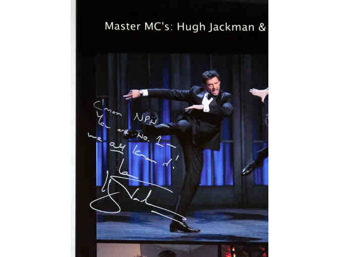 Autographed plaque of Neil Patrick Harris and Hugh Jackman photos