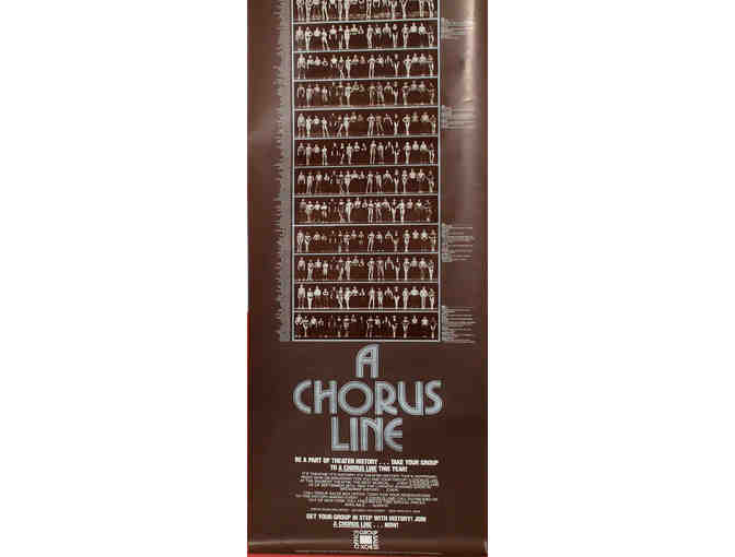 Historic poster celebrating A Chorus Line becoming the longest-running musical on Broadway