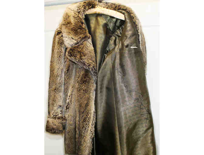 Faux fur coat worn and signed by Daniel Craig in the 2022 revival of Macbeth