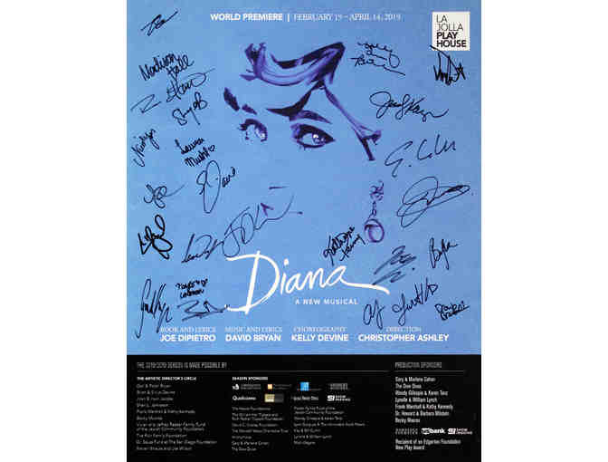 Autographed Diana, The Musical poster from the pre-Broadway tryout at La Jolla Playhouse