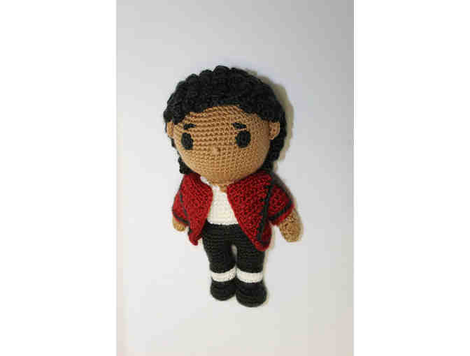 Myles Frost-signed MJ crocheted Michael Jackson doll