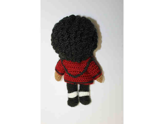 Myles Frost-signed MJ crocheted Michael Jackson doll
