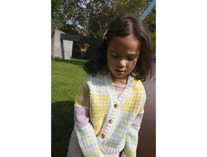 Patchwork Cardigan Mini in Lime Multi by GiGi Knitwear - Photo 1