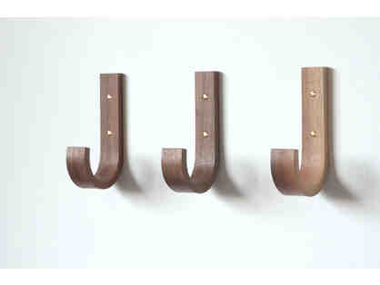 Bent Wood Wall Hooks - set of 3