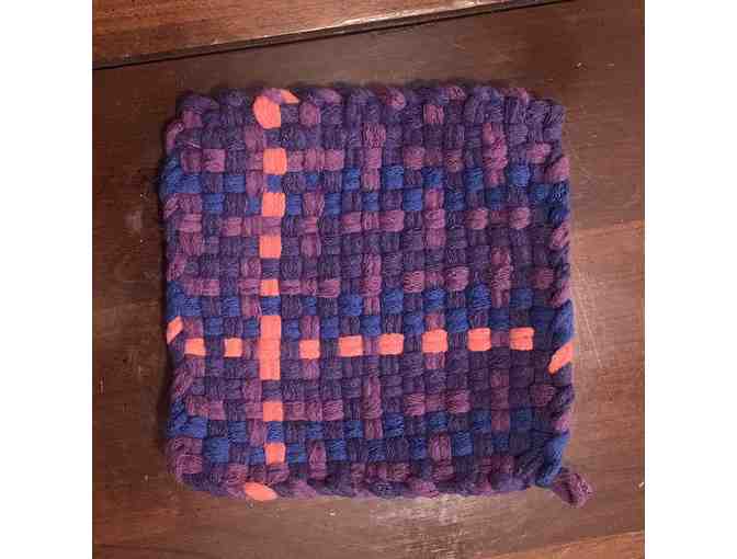 Handmade woven trivet and potholder - Photo 3