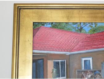 'Brookwood Gardens & Chickens' Framed Painting, Paula Cardarelli