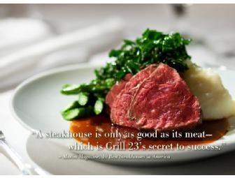 Dinner for (4) at Grill 23 & Bar in Boston including Wine Pairing!