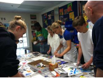8th Grade Treasure!!!  Collaborative 3-D Oil Painting with Artist JD Miller