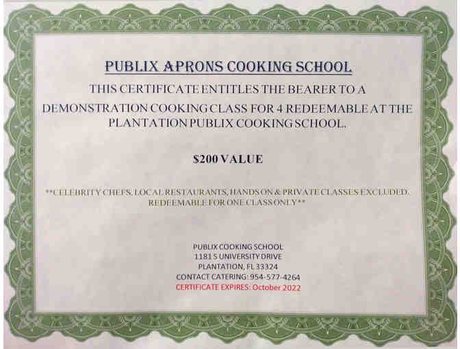 Demonstration Cooking Class for Four (4) by Aprons Cooking School