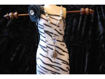 Silver & Crystal Beaded Necklace, Bracelet & Earrings Set