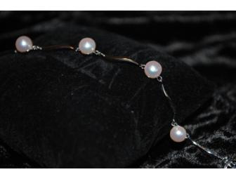 14k White Gold & Freshwater Pearl Bracelet