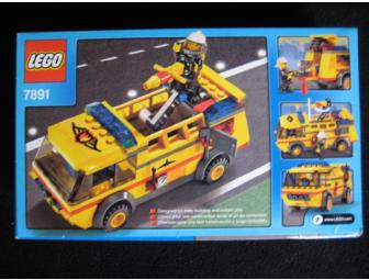 3 Lego Sets- Fire Hovercraft, Airport Firetruck & Blue Renegade Racer