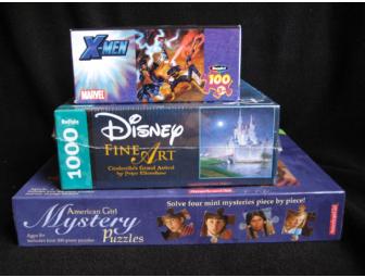 Puzzle Mania! 3 Quality Family Puzzles including Disney, American Girl & X-Men