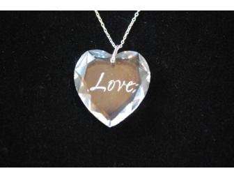 Sterling and Swarovski Crystal 'Love' Heart Pendant