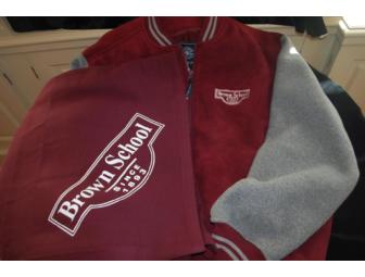 Brown School Logo Jacket and Blanket - Courtesy of Monograms Plus!