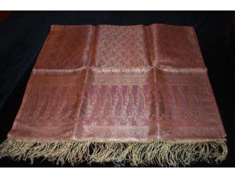 Silk scarf woven with pure gold thread from India