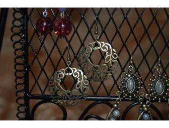 Jewlery Tree with Eight Pairs of Earrings from Champagne Jewelry