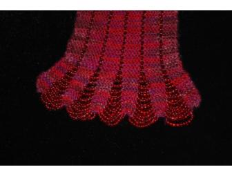 Handmade Scarf, Silk & Wool with Glass Beads