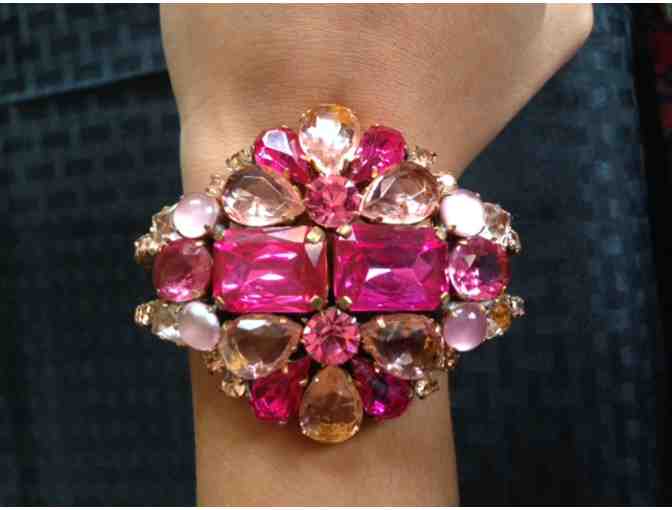 Vintage Pink Crystal 'Corsage' Bracelet