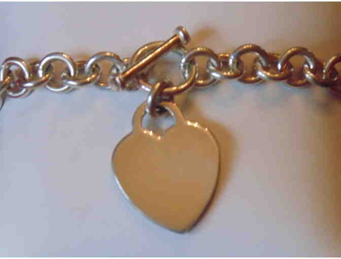 Sterling Silver Bracelet with Heart Pendant