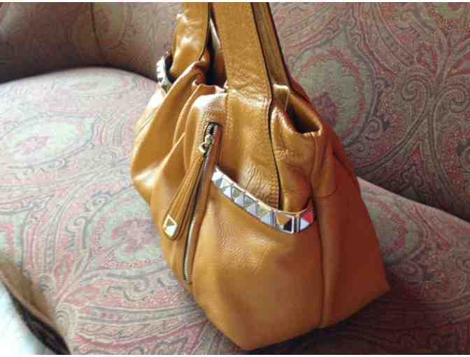 B Makowsky Studded Leather Handbag
