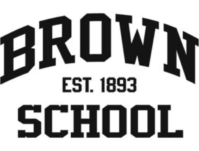 Black Mesh 9' Shorts with Brown School Logo - Large (14-16)
