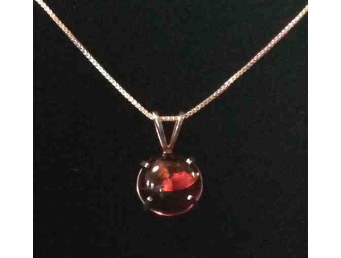 Amber Pendant on Sterling Silver Box Chain