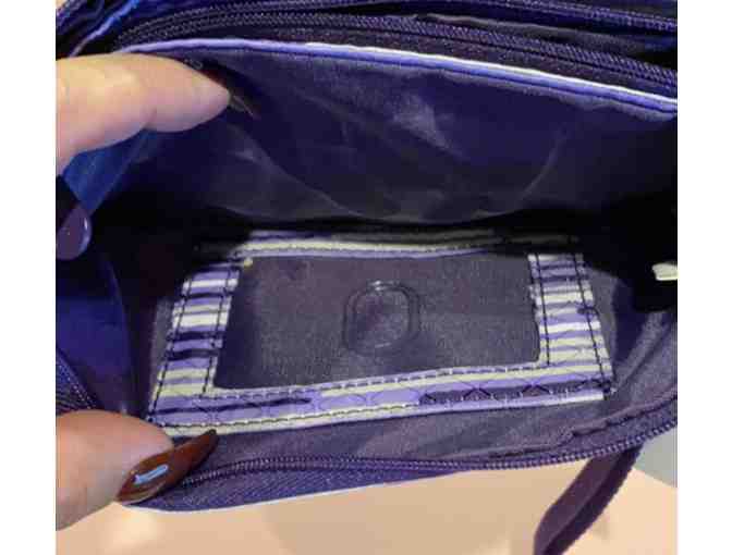 Thirty One Easy Going Wristlet - Geo Stripe Purples