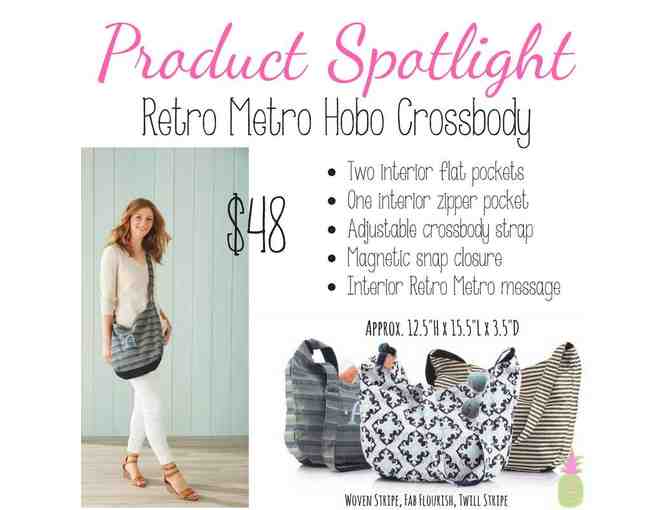 ThirtyOne Retro Metro Hobo Crossbody - Woven Stripe Blue