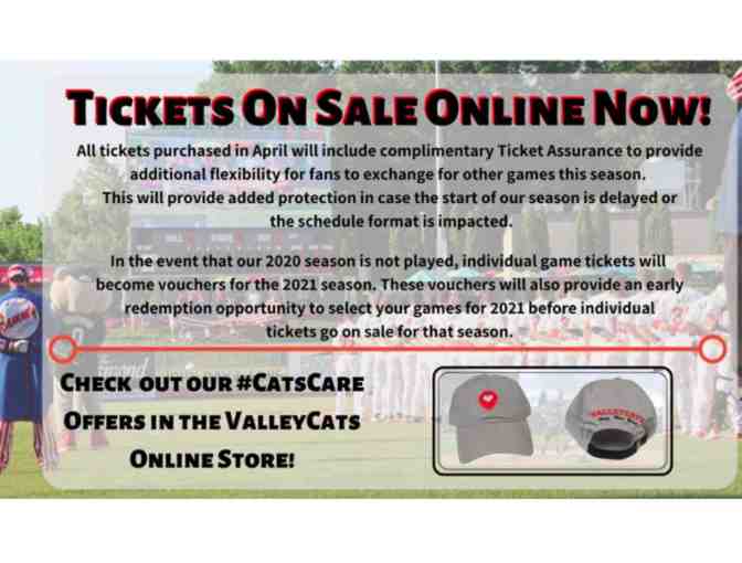 4 premium seats to a Tri-City ValleyCats baseball game!