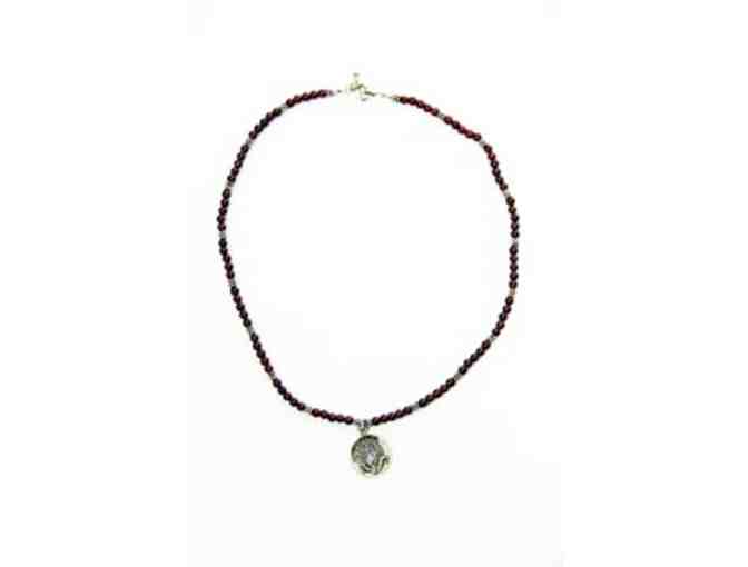 Garnet & Sterling Silver Necklace, Handcrafted
