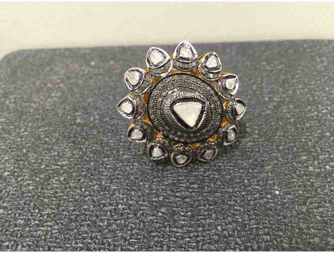 Custom cast and Assembled Silver & Gold Diamond Ring