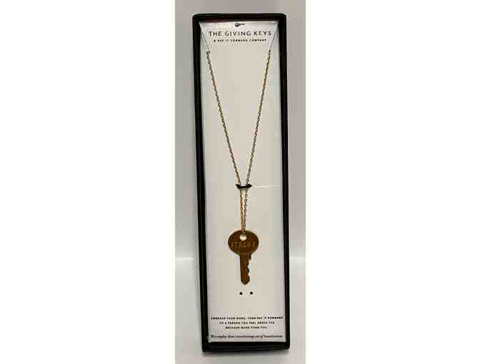 The Giving Keys Gold 'Strong' Key on 18' Chain