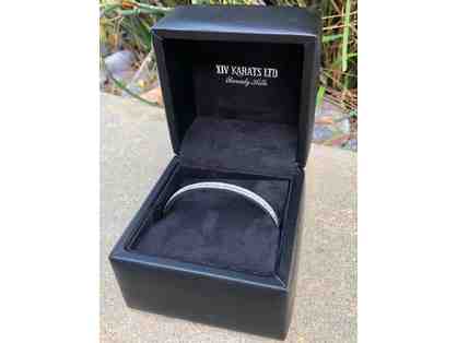 14 Karat White Gold and Diamond Bangle Bracelet from XIV Karats LTD Beverly Hills